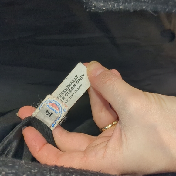 LAST DAY! Vintage 80's New York Girl wool and leather coat, size 14 - Picture 6 of 7